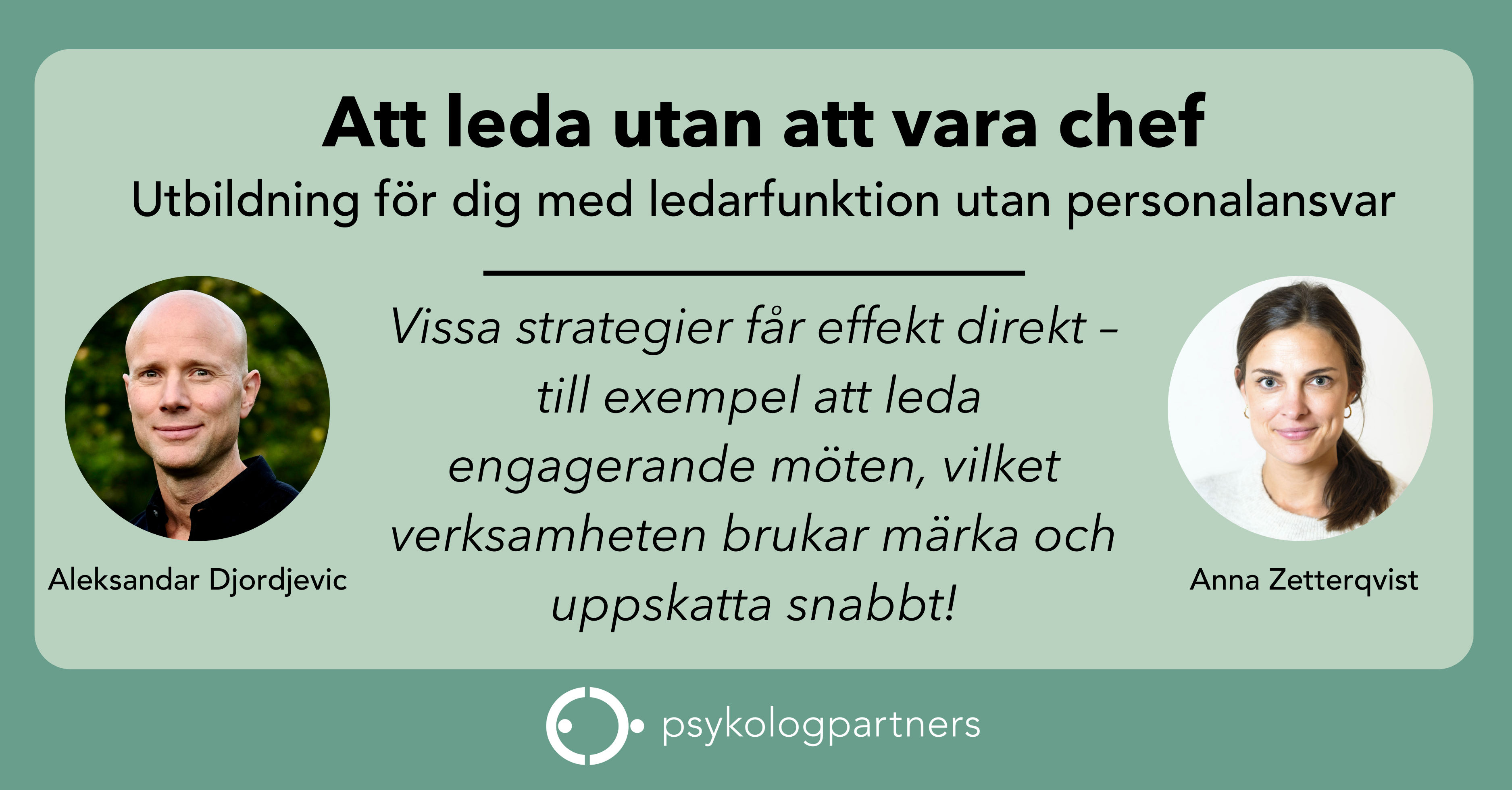 Att leda utan att vara chef är en ledarskapsutbildning för dig utan personalansvar