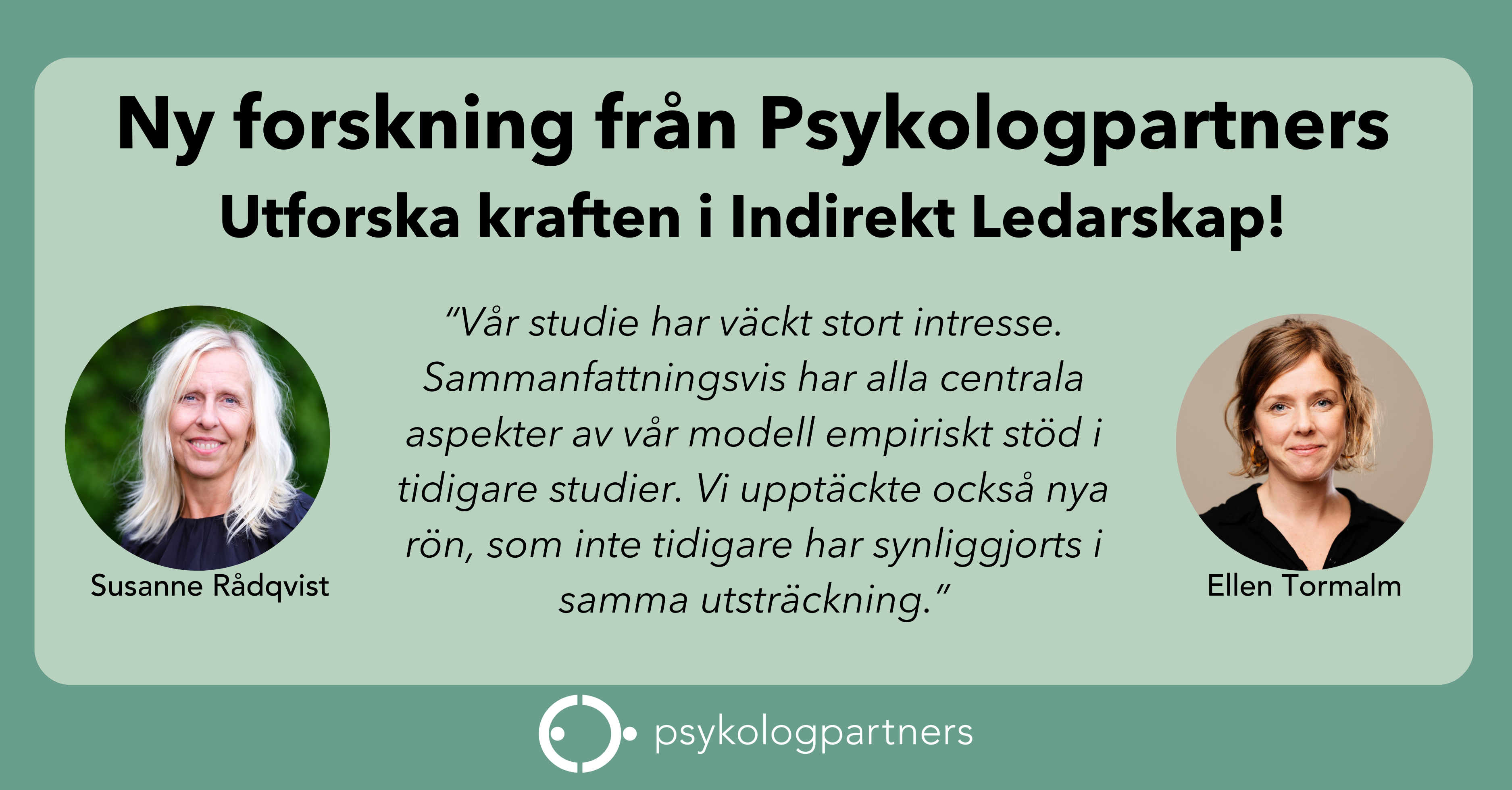 Susanne Rådqvist och Ellen Tormalm ledarskap Psykologpartners