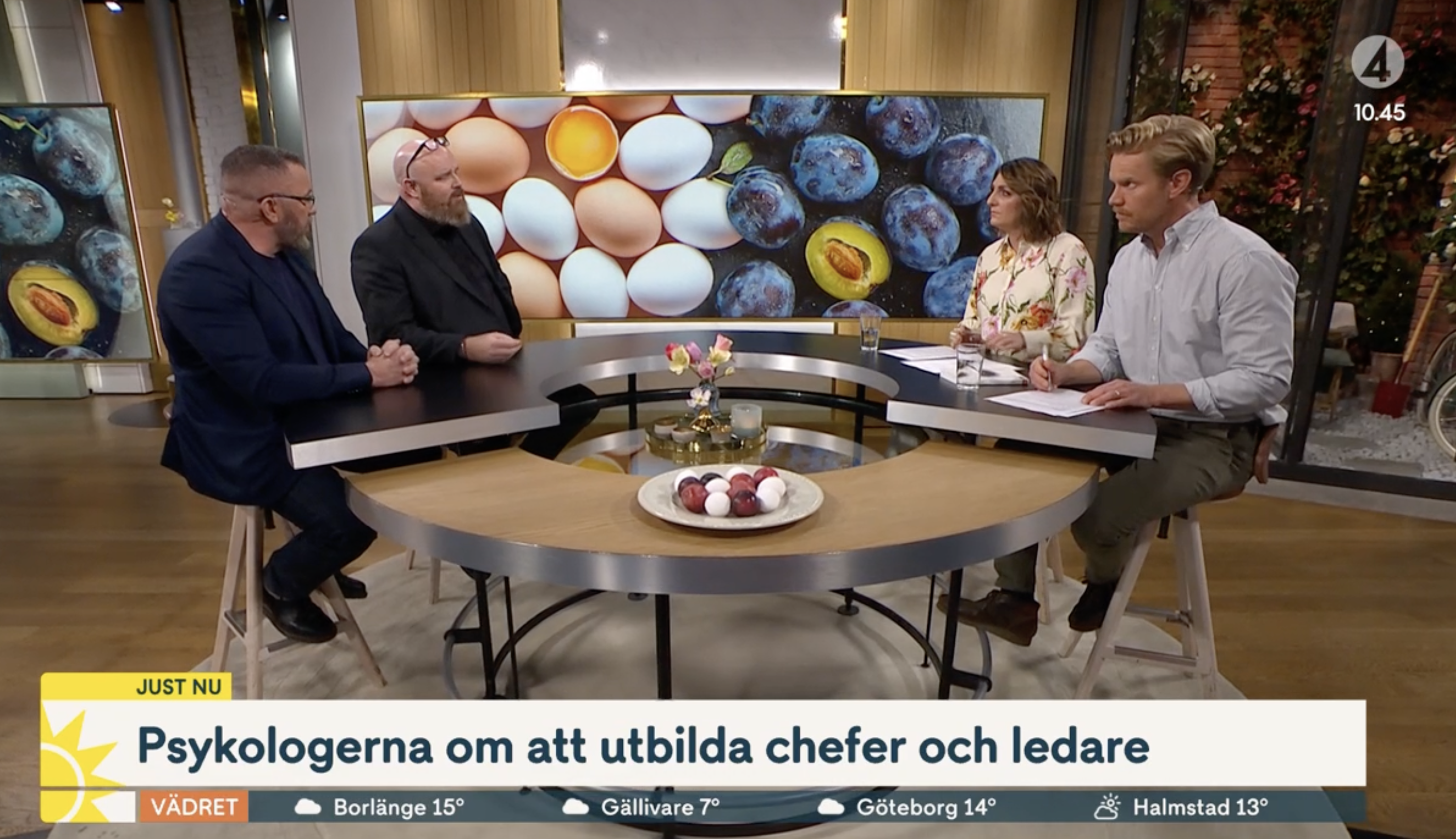 Magnus Stalby och Ola Jameson om Ledarskapsutbildning på TV4 Nyhetsmorgon. Källa: TV4